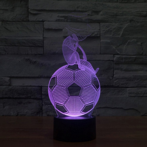 Thinking Football Style 7 Couleur Décoloration Creative Visual stéréo lampe 3D Touch Switch Control LED Light Lampe de bureau Night Light ST62290-013