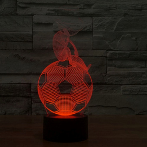 Thinking Football Style 7 Couleur Décoloration Creative Visual stéréo lampe 3D Touch Switch Control LED Light Lampe de bureau Night Light ST62290-013