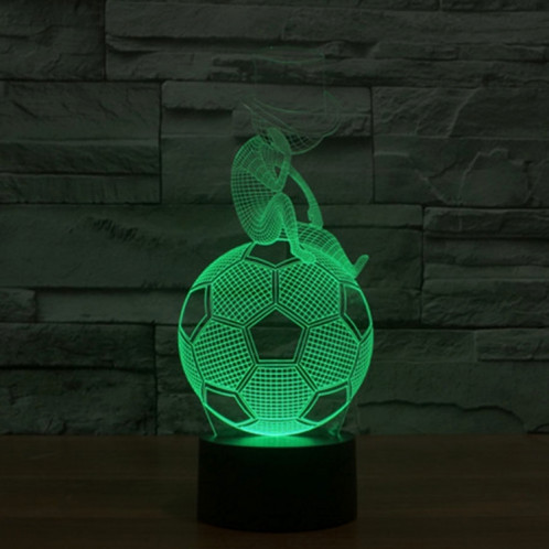 Thinking Football Style 7 Couleur Décoloration Creative Visual stéréo lampe 3D Touch Switch Control LED Light Lampe de bureau Night Light ST62290-013
