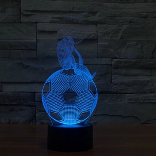 Thinking Football Style 7 Couleur Décoloration Creative Visual stéréo lampe 3D Touch Switch Control LED Light Lampe de bureau Night Light ST62290-013