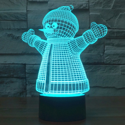 Snowman Style 7 Color Deccoloration Creative Laser stéréo Lampe 3D Touch Switch Control LED Light Lampe de bureau Night Light SS62301-013