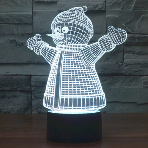 Snowman Style 7 Color Deccoloration Creative Laser stéréo Lampe 3D Touch Switch Control LED Light Lampe de bureau Night Light SS62301-013