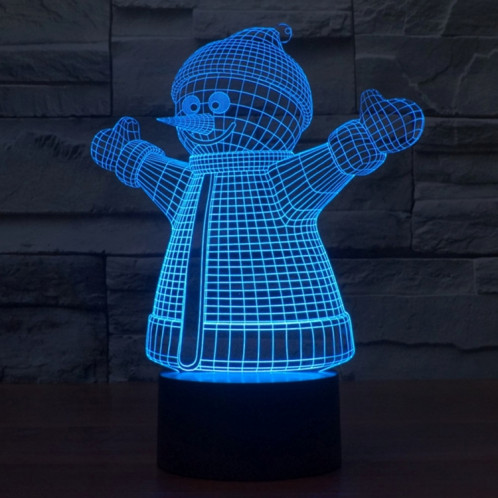 Snowman Style 7 Color Deccoloration Creative Laser stéréo Lampe 3D Touch Switch Control LED Light Lampe de bureau Night Light SS62301-013