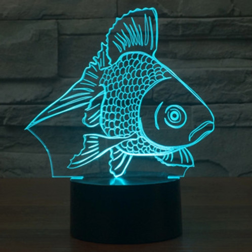 Goldfish Style 7 Color Deccoloration Creative Visual stéréo lampe 3D Touch Switch Control LED Light Lampe de bureau Night Light SG62311-013