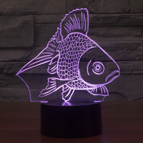 Goldfish Style 7 Color Deccoloration Creative Visual stéréo lampe 3D Touch Switch Control LED Light Lampe de bureau Night Light SG62311-013