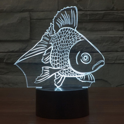 Goldfish Style 7 Color Deccoloration Creative Visual stéréo lampe 3D Touch Switch Control LED Light Lampe de bureau Night Light SG62311-013