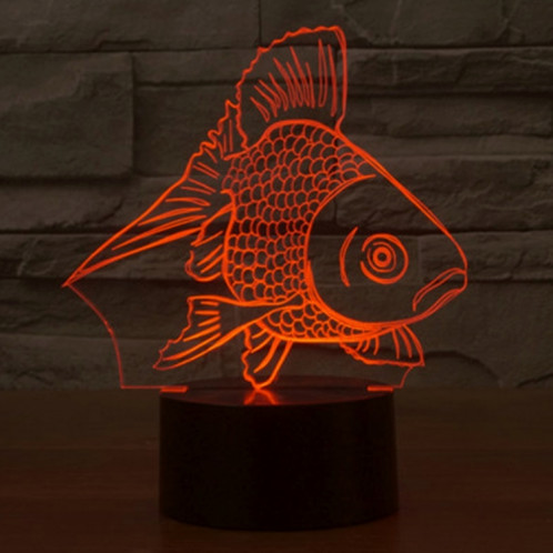 Goldfish Style 7 Color Deccoloration Creative Visual stéréo lampe 3D Touch Switch Control LED Light Lampe de bureau Night Light SG62311-013