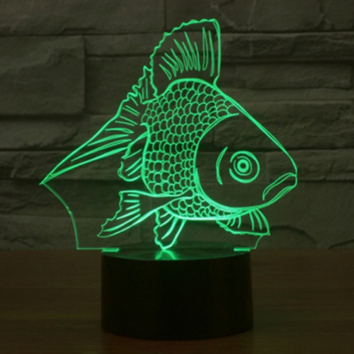 Goldfish Style 7 Color Deccoloration Creative Visual stéréo lampe 3D Touch Switch Control LED Light Lampe de bureau Night Light SG62311-013