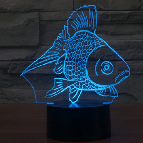 Goldfish Style 7 Color Deccoloration Creative Visual stéréo lampe 3D Touch Switch Control LED Light Lampe de bureau Night Light SG62311-013