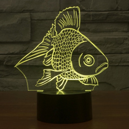 Goldfish Style 7 Color Deccoloration Creative Visual stéréo lampe 3D Touch Switch Control LED Light Lampe de bureau Night Light SG62311-013
