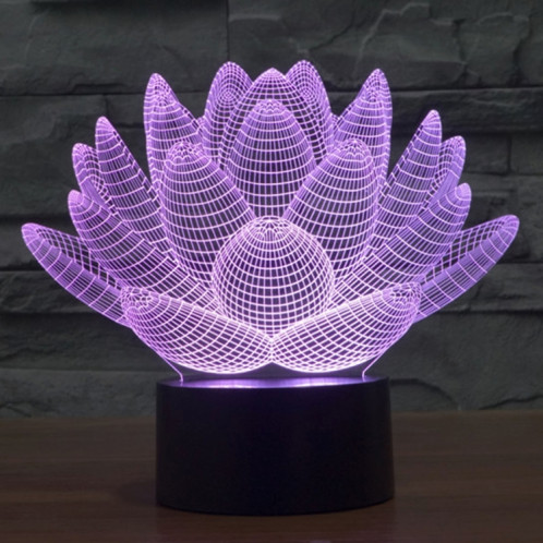 Lotus Style 7 Couleur Décoloration Creative Visual Stéréo Lampe 3D Tactile Commutateur LED Lumière Bureau Lampe de Nuit Lumière SL62341139-013