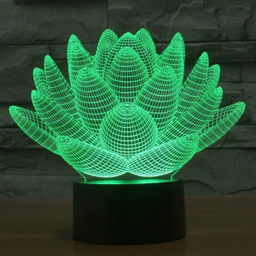 Lotus Style 7 Couleur Décoloration Creative Visual Stéréo Lampe 3D Tactile Commutateur LED Lumière Bureau Lampe de Nuit Lumière SL62341139-013