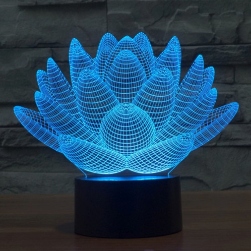 Lotus Style 7 Couleur Décoloration Creative Visual Stéréo Lampe 3D Tactile Commutateur LED Lumière Bureau Lampe de Nuit Lumière SL62341139-013