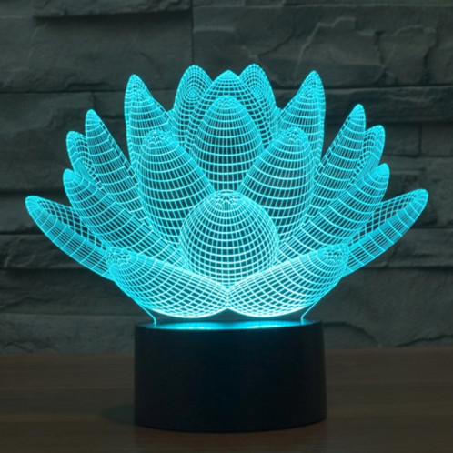 Lotus Style 7 Couleur Décoloration Creative Visual Stéréo Lampe 3D Tactile Commutateur LED Lumière Bureau Lampe de Nuit Lumière SL62341139-013