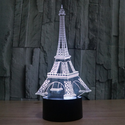 Tour Eiffel Style 7 Couleur Décoloration Creative Laser stéréo Lampe 3D Touch Switch Control LED Light Lampe de bureau Night Light ST62365-013