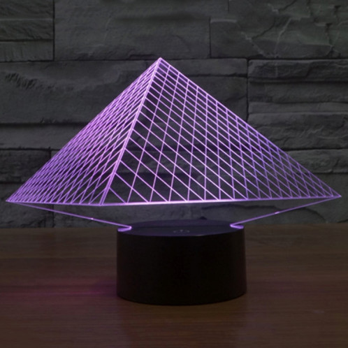 Pyramid Style 7 Color Decoloration Creative Visual stéréo lampe 3D Touch Switch Control LED Light Lampe de bureau Night Light SP62386-013