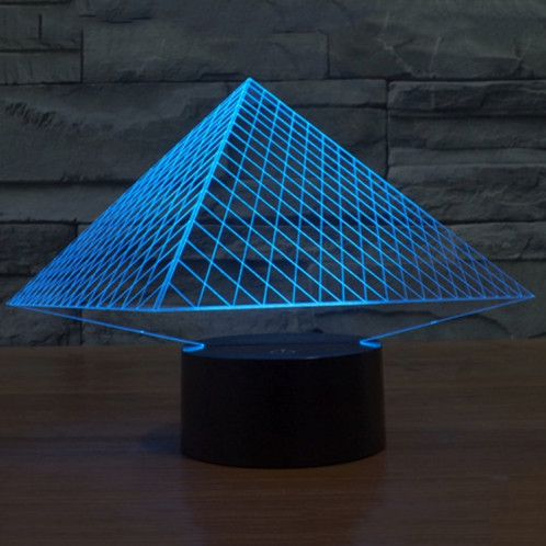 Pyramid Style 7 Color Decoloration Creative Visual stéréo lampe 3D Touch Switch Control LED Light Lampe de bureau Night Light SP62386-013