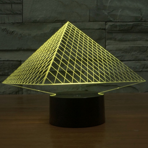 Pyramid Style 7 Color Decoloration Creative Visual stéréo lampe 3D Touch Switch Control LED Light Lampe de bureau Night Light SP62386-013