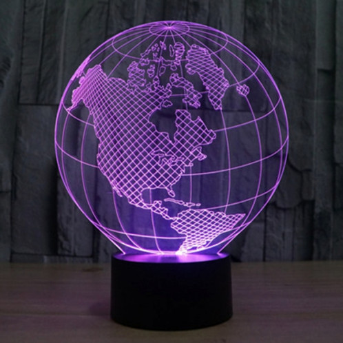 America Globe Style 7 Color Decoloration Creative Visual stéréo lampe 3D Touch Switch Control LED Light Lampe de bureau Night Light SA62418-013