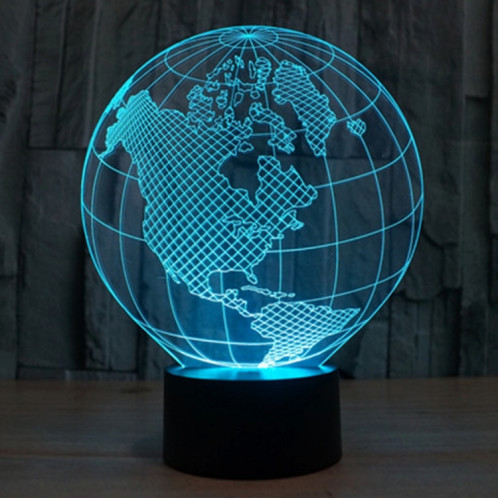 America Globe Style 7 Color Decoloration Creative Visual stéréo lampe 3D Touch Switch Control LED Light Lampe de bureau Night Light SA62418-013