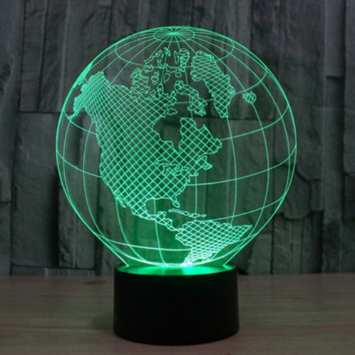 America Globe Style 7 Color Decoloration Creative Visual stéréo lampe 3D Touch Switch Control LED Light Lampe de bureau Night Light SA62418-013