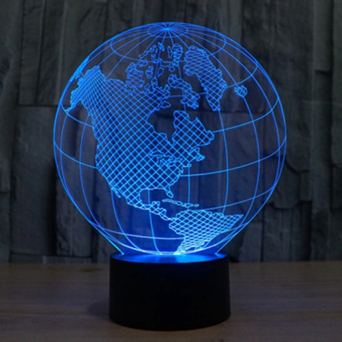 America Globe Style 7 Color Decoloration Creative Visual stéréo lampe 3D Touch Switch Control LED Light Lampe de bureau Night Light SA62418-013