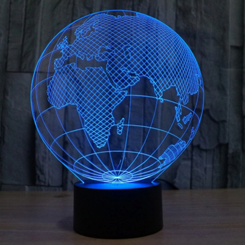 European Globe Style 7 Décoloration des couleurs Lampe stéréo visuelle créative Contrôle du contact tactile 3D Lumière LED Lampe de bureau Lampe de nuit SE62481-013