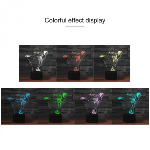 Veilleuse décorative à LED 3D créative à base noire de patinage sur glace, USB avec version à bouton tactile SH6257413-04
