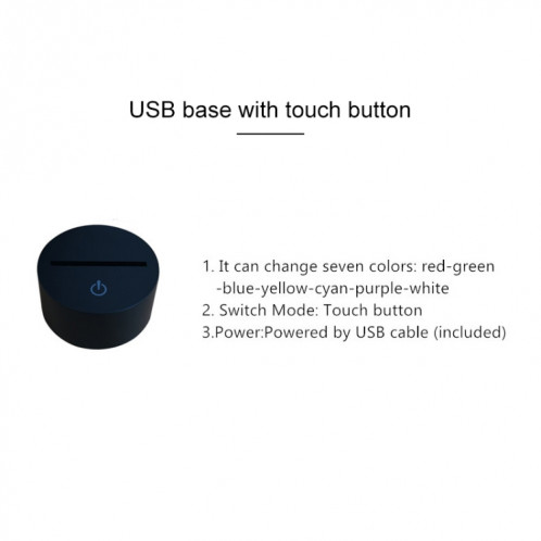 Veilleuse décorative à LED 3D créative à base noire de patinage sur glace, USB avec version à bouton tactile SH6257413-04