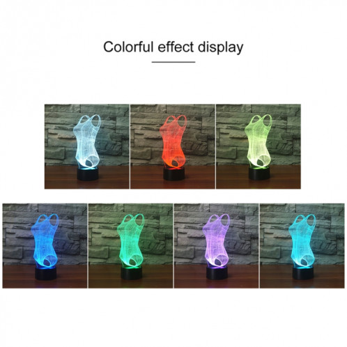 Lumière de nuit décorative créative 3D LED de base noire de maillot de bain, version de télécommande de 16 couleurs SH62641229-04