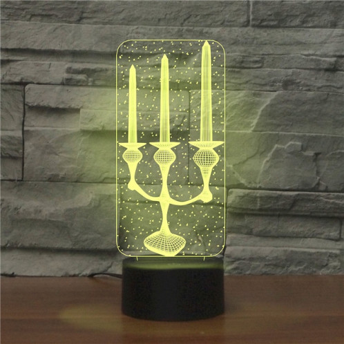 Lampe de nuit décorative créative 3D LED de base noire de chandelier, USB avec version de bouton tactile SH6291477-04