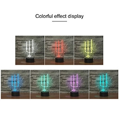 Bougeoir à base noire, veilleuse décorative à LED 3D créative, alimentée par USB et batterie SH6292131-04