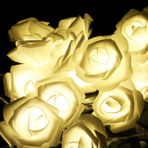 3m forme de rose prise USB romantique LED chaîne vacances lumière, lampe décorative fée de style adolescente 20 LED pour Noël, mariage, chambre à coucher (blanc chaud) SH29WW301-07