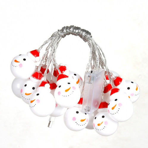1,5 m bonhomme de neige LED vacances guirlande lumineuse, 10 LED 2 x piles AA Batterie alimenté chaud décoratif fée lampe décorative pour Noël, fête, chambre à coucher (lumière colorée) SH36CL352-05