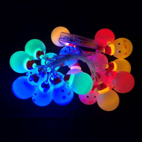 1,5 m bonhomme de neige LED vacances guirlande lumineuse, 10 LED 2 x piles AA Batterie alimenté chaud décoratif fée lampe décorative pour Noël, fête, chambre à coucher (lumière colorée) SH36CL352-05