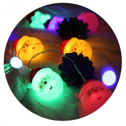 Guirlande lumineuse à DEL de 1,5 m du temps des fêtes, 10 DEL, 2 piles AA, boîte à piles alimentée, lampe décorative de fée chaude pour Noël, fête, chambre à coucher (lumière colorée) SH38CL606-03