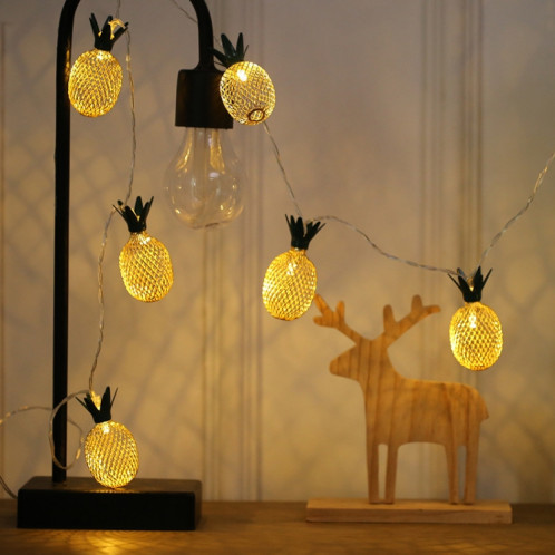 3m de fer ananas prise USB romantique LED chaîne de vacances lumière, lampe décorative fée de style adolescente 20 LED pour Noël, mariage, chambre à coucher (blanc chaud) SH44WW1500-04