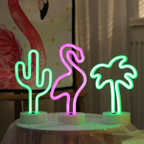 Flamingo forme romantique néon LED vacances lumière avec support, fée chaude décoratif lampe veilleuse pour Noël, mariage, fête, chambre à coucher (lumière rose) SH61FL977-03