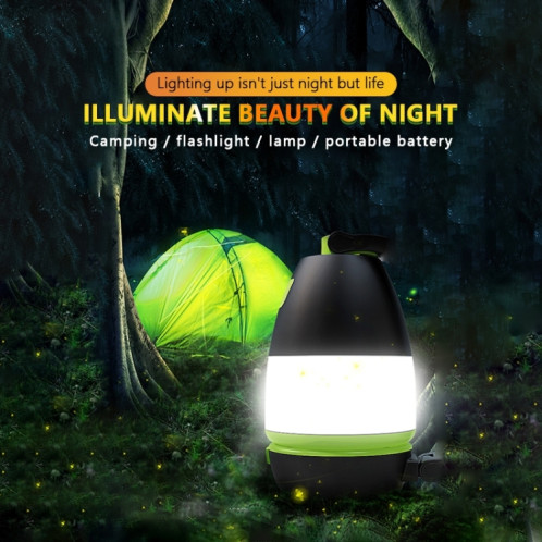 L001 5W Chargement USB Lampe de camping à la main à la main avec fonction de banque d'alimentation (vert) SH6908352-07