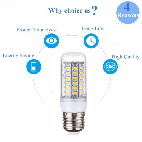 E27 5W lumière blanche de maïs de maïs de LED, ampoule de 56 LEDs SMD 5730, CA 220V SH40WW13-011