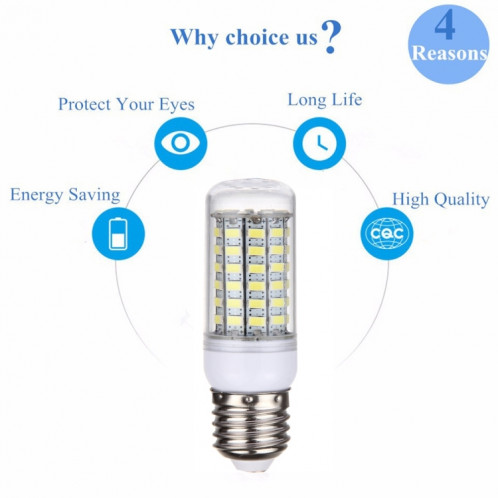 Lumière de maïs de la lumière blanche LED d'E27 5.5W, ampoule de 69 LEDs SMD 5730, CA 220V SH46WL1789-011