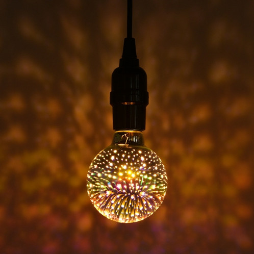 G80 E27 4W IP65 imperméabilisent l'ampoule blanche de feux d'artifice du blanc 3D, 2700K 48 LED SMD 2835 lampe d'art vintage de décoration d'atmosphère, CA 85-265V SH42WW1771-09