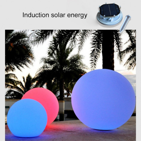 LEH-42321 30cm boule ronde lampe solaire d'énergie, jardin flottant changeant la lumière colorée de LED avec 0.8W panneau solaire monocristallin de silicium (blanc) SH711W1328-08