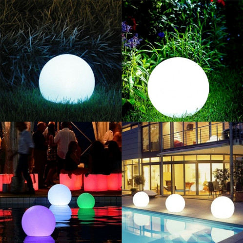 LEH-42321 30cm boule ronde lampe solaire d'énergie, jardin flottant changeant la lumière colorée de LED avec 0.8W panneau solaire monocristallin de silicium (blanc) SH711W1328-08