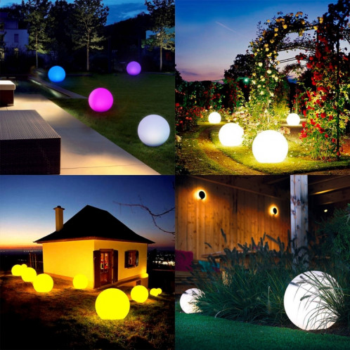 Esmartlive ES-BALL 30cm lumière colorée LED Ball Light avec télécommande, IP68 imperméable à l'eau LED décorative (blanc) SH732W1642-09