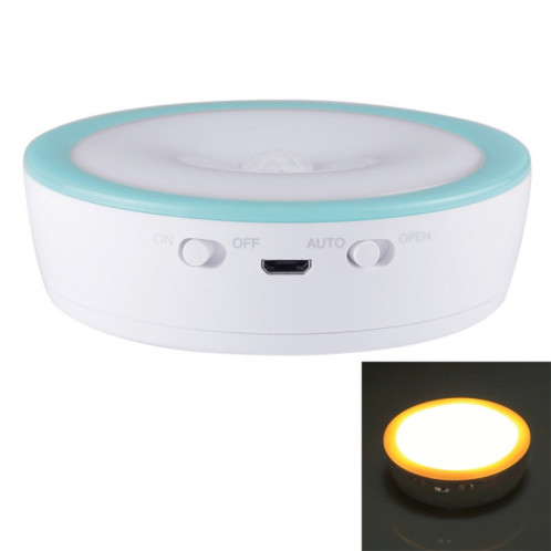 Veilleuse à capteur PIR à DEL de chargement USB R10, Lampe d'armoire d'éclairage de secours 4000K, distance du capteur: environ 3 m, DC 4.5V (bleu) SH850L28-012