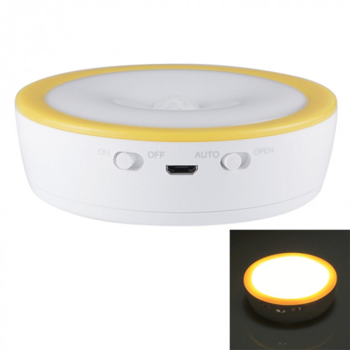 R10 USB de charge LED capteur PIR Night Light, 4000K d'urgence Lampe Cabinet, Capteur Distance: environ 3m, DC 4.5V (Jaune) SH850Y1653-012