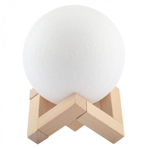 Lampe d'impression 3D Jupiter, Diamètre: 10cm, Recharge USB Patted 7-Color Changement de lumière à LED Éclairage à économie d'énergie avec socle en bois SH7891340-013