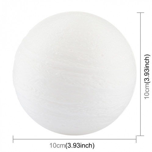 Lampe d'impression 3D Jupiter, Diamètre: 10cm, Recharge USB Patted 7-Color Changement de lumière à LED Éclairage à économie d'énergie avec socle en bois SH7891340-013