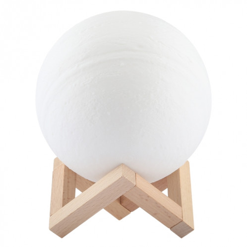 Lampe d'impression 3D Jupiter, Diamètre: 15cm, Recharge USB Patted 7-Color Changement de lumière à LED Éclairage à économie d'énergie avec socle en bois SH78931934-013